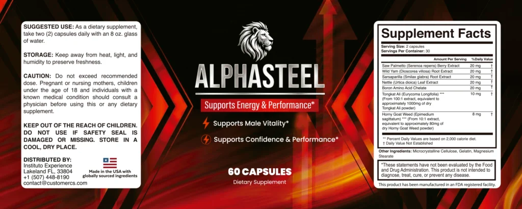 AlphaSteel ingredients label